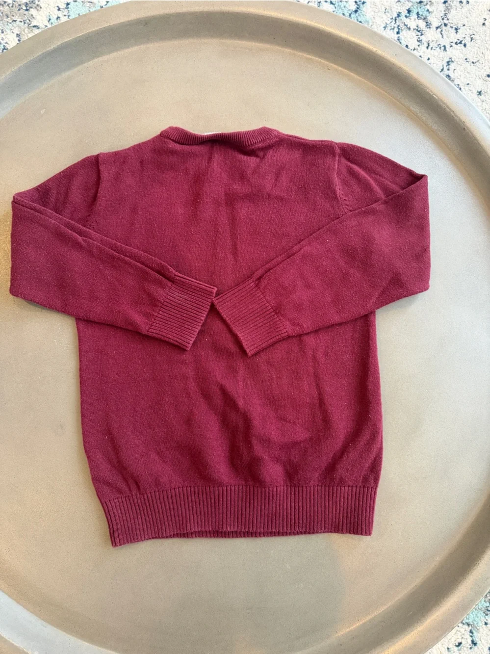 The Children's Place Maroon Crewneck Sweater with White 'Super Dude' Graphic